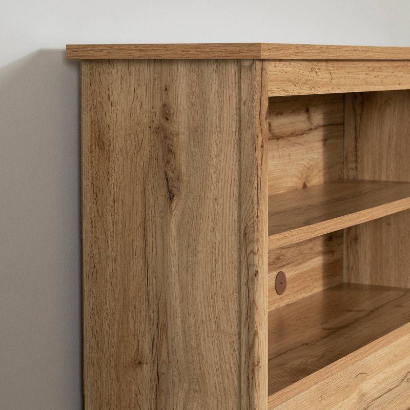 South Shore Twin Cavalleri Headboard Nordik Oak: Scandinavian Style, 3 Storage Spaces, Grommet Hole