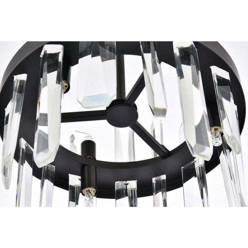 Elegant Lighting Serena 12 inch crystal round pendant in black