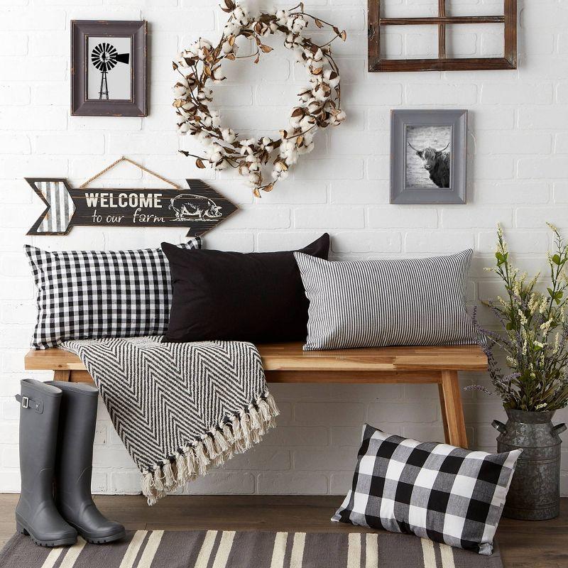 Assorted Black and White Cotton Pillow Covers Set of 4