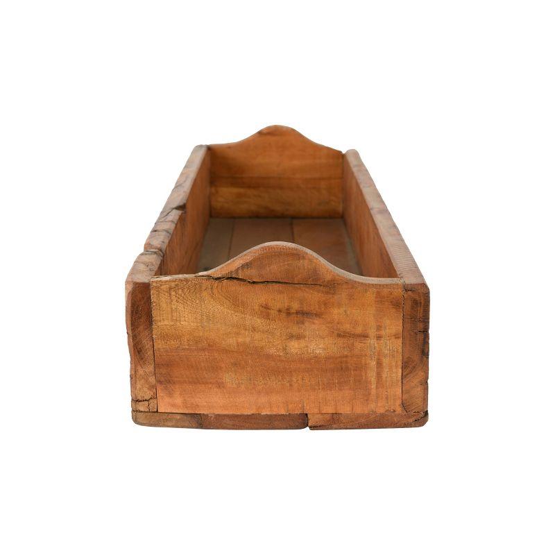 Storied Home Set of 3 Found Wood Boxes Brown: Rustic Decorative Trays, Not for Food Service