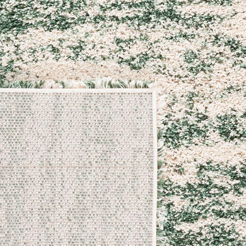 Hudson Shag SGH206 Power Loomed Area Rug - Ivory/Green - 5'x5' - Safavieh.