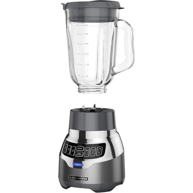 BLACK+DECKER BLACK+DECKER PowerCrush Digital Blender with Quiet Technology, Stainless Steel, BL1300DG-T
