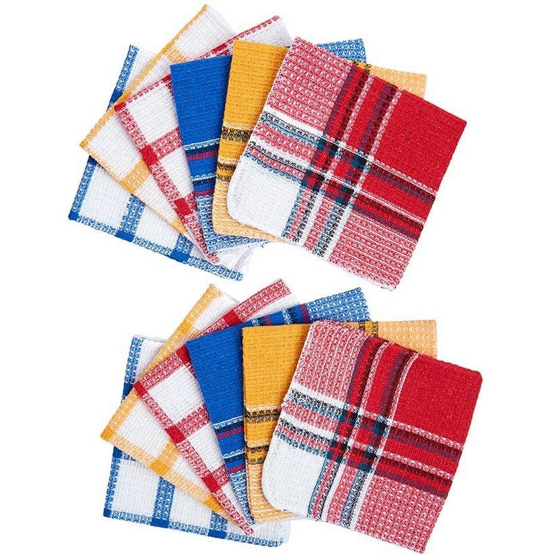 Plaid Cotton 12-Piece Dish Cloth Set