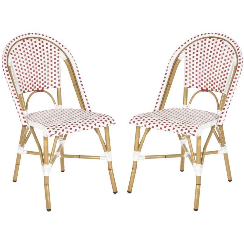 Salcha Side Chair (Set Of 2) - Indoor/Outdoor - FOX5210 - Red/White - Safavieh