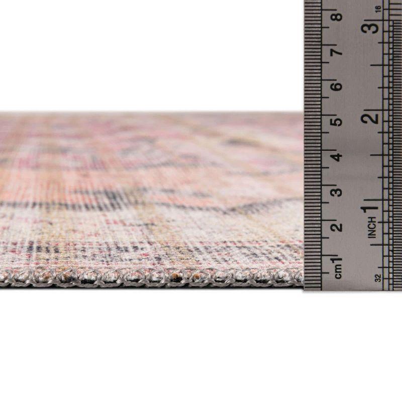 Unique Loom 2' 0 x 6' 0 Nostalgia Meknes Machine Washable Beige Pink Area Rug