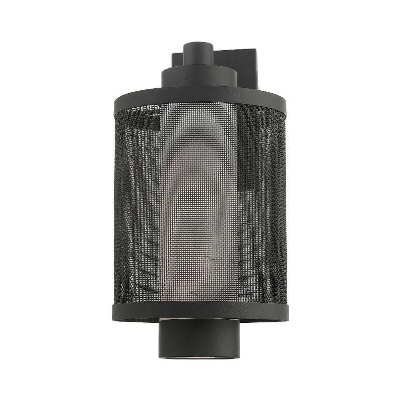 Nottingham Textured Black Stainless Steel Outdoor Wall Lantern