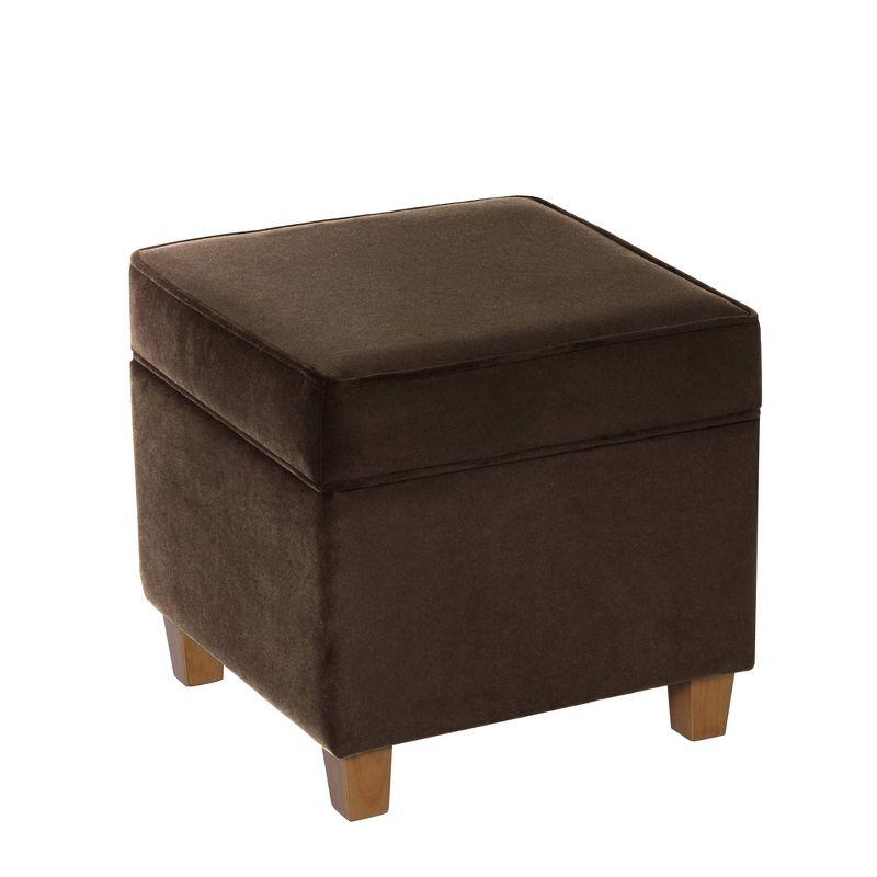 Cole Classics Square Storage Ottoman with Lift Off Top Chocolate Brown Velvet - HomePop