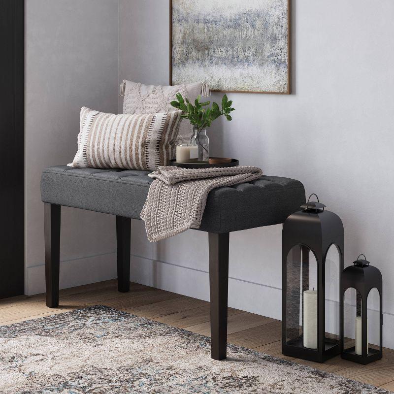 California Fabric Tufted Bench - CorLiving