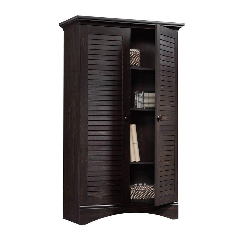 Harbor View Dark Brown MDF Storage Cabinet with Adjustable Shelves