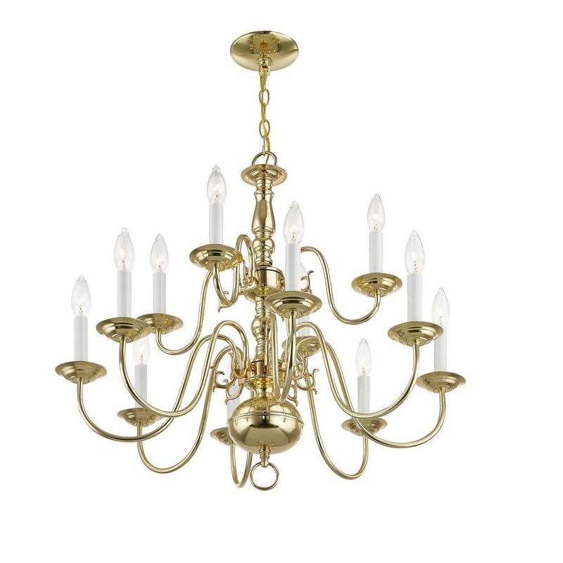 Livex Lighting Williamsburgh 12 - Light Chandelier in  Polished Brass