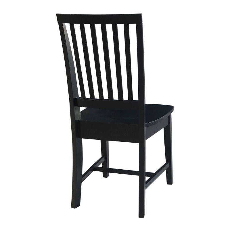 Set of 2 Mission Side Chair Black - International Concepts: Solid Wood, Slat Back, Armless