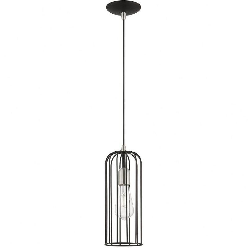 Livex Lighting Glenbrook 1 - Light Pendant in  Black/Brushed Nickel