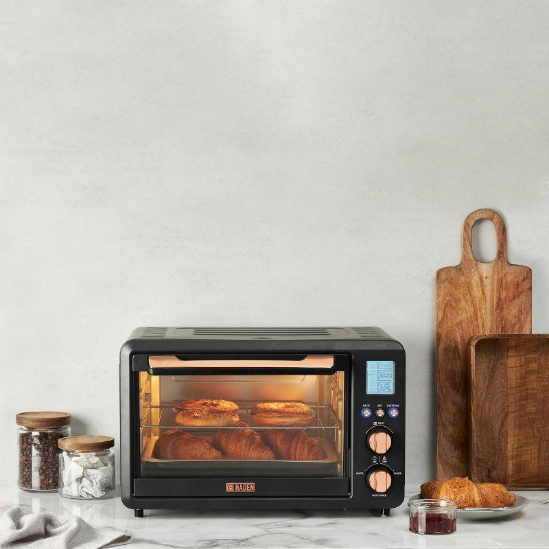 HADEN Haden Countertop 6 Slice Toaster Oven Air Fryer Combo for Kitchen, Black/Copper