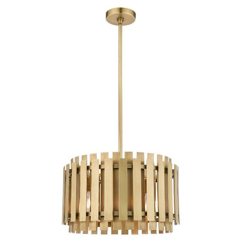 Livex Lighting Greenwich 4 - Light Chandelier in  Natural Brass