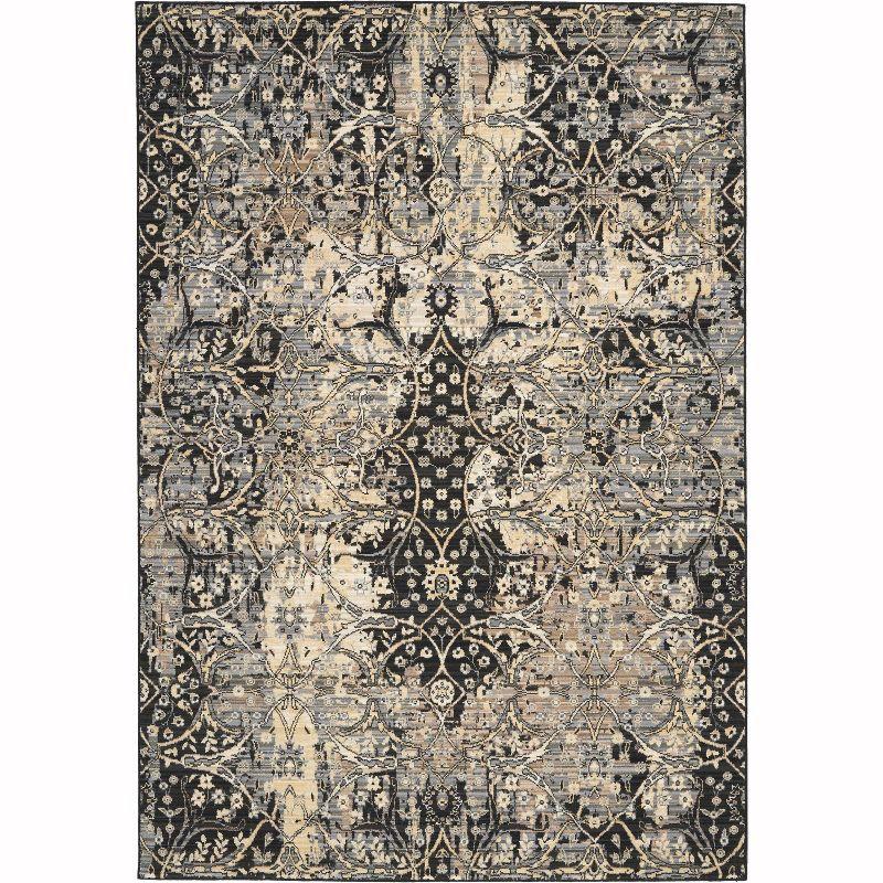 Nourison Majestic MST01 Black/Beige/Gray Indoor Area Rug - 5'6 x 8'