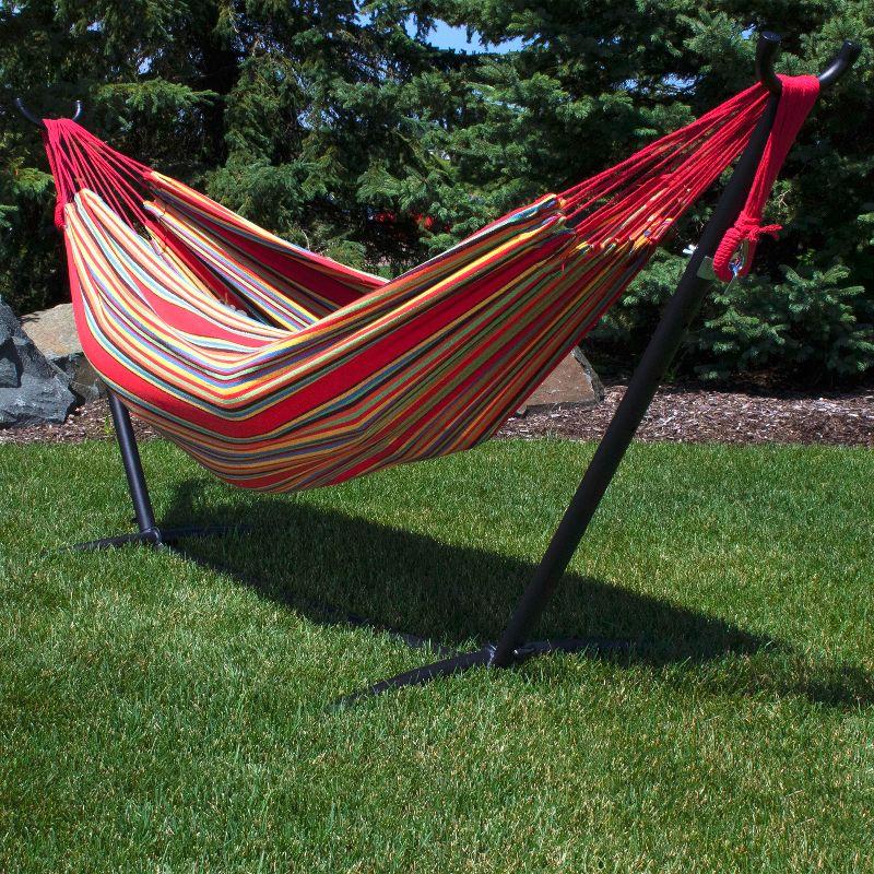 Sunnydaze Large Two-Person Double Brazilian Hammock For Backyard and Patio - 450 lb Capacity - Sunset