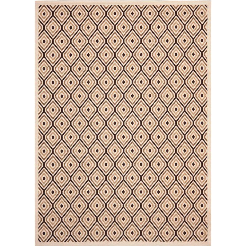 Veranda VER003 Power Loomed Indoor/Outdoor Area Rug - Cream/Chocolate - 8'x11' - Safavieh.