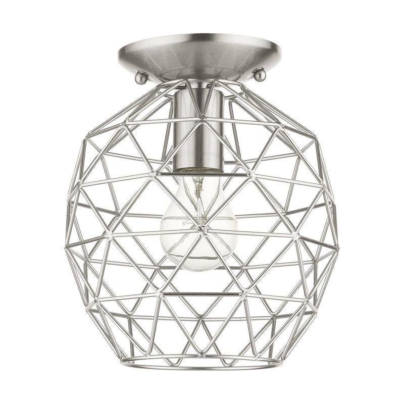 Livex Lighting Geometrix 1 - Light Flush Mount in  Brushed Nickel