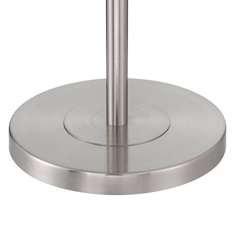 360 Lighting Shasta Modern 62 1/2" Tall Standing Floor Lamp Skinny Pole Silver Clear Glass Brushed Nickel Finish Living Room Bedroom House Reading