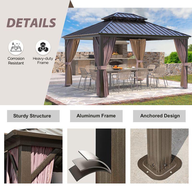 EAGLE PEAK Outdoor Aluminum Frame Hardtop Patio Gazebo