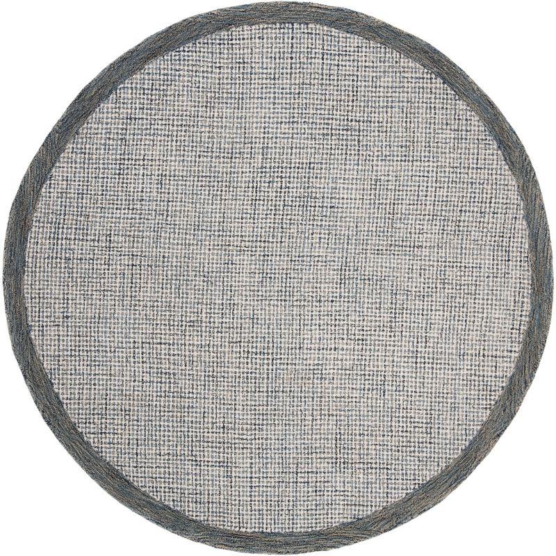 Abstract ABT220 Handmade Indoor Area Rug - Navy/Ivory - 6' Round - Safavieh