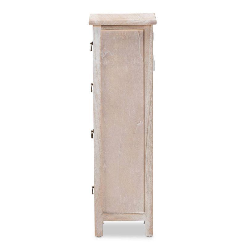 Baxton Studio Seanna Wood 4 Drawer Storage Unit Light Brown: Farmhouse Style Accent Cabinet, No Assembly Required