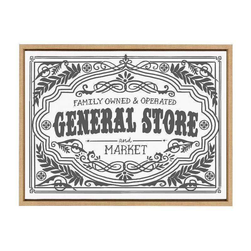 Natural Framed General Store Family Canvas Print 18"x24"