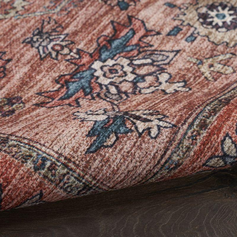 Nourison Washable Brilliance 5'3" x 7'3" Rust Multi Vintage Indoor Rug