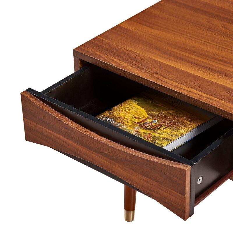 Wrought Studio™ Sabornton 40" Wooden Coffee Table with Drawer, Walnut & Reviews | Wayfair