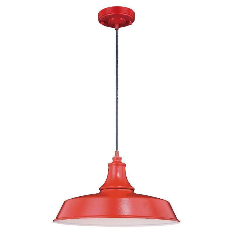 Dorado Farmhouse Red and White Outdoor Barn Dome Pendant Light