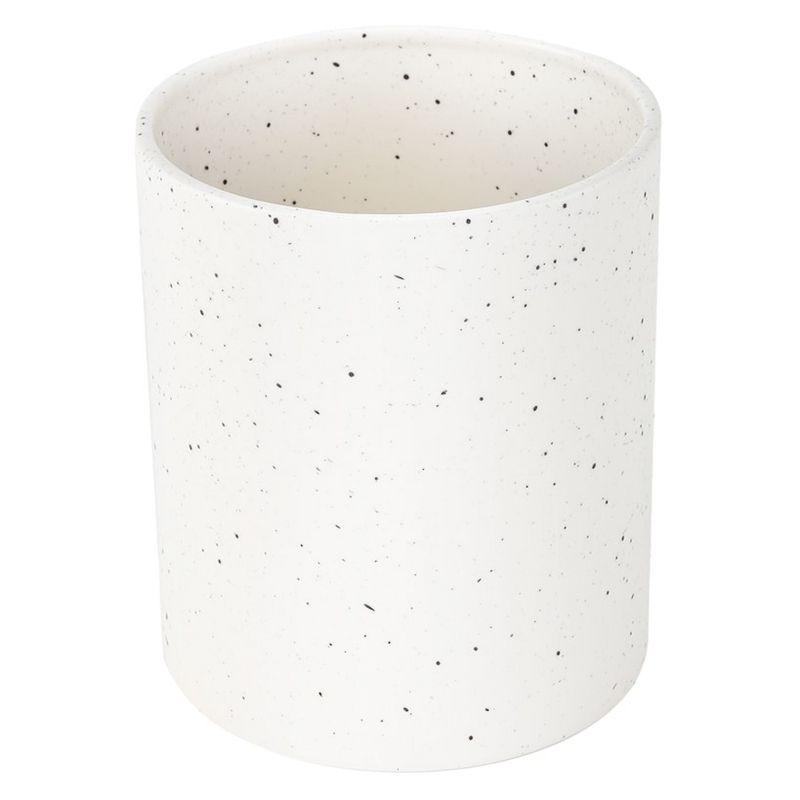 White Speckled Earthenware Kitchen Tool Crock