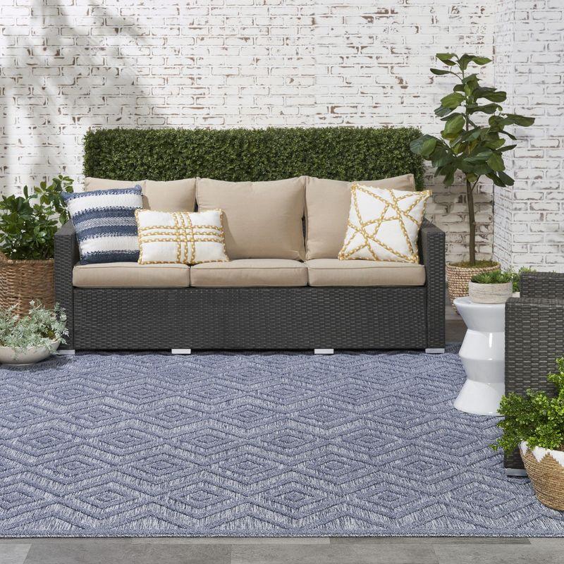 Nourison Versatile Solid Diamond Indoor Outdoor Flatweave Area Rug