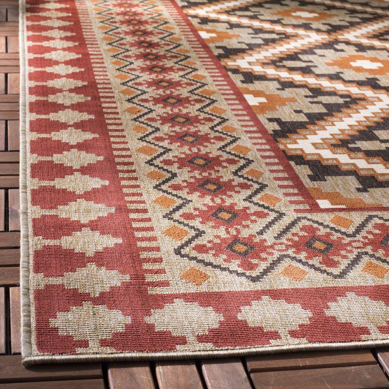 Veranda VER099 Power Loomed Indoor/Outdoor Accent Rug - Red/Natural - 2'x3'7" - Safavieh