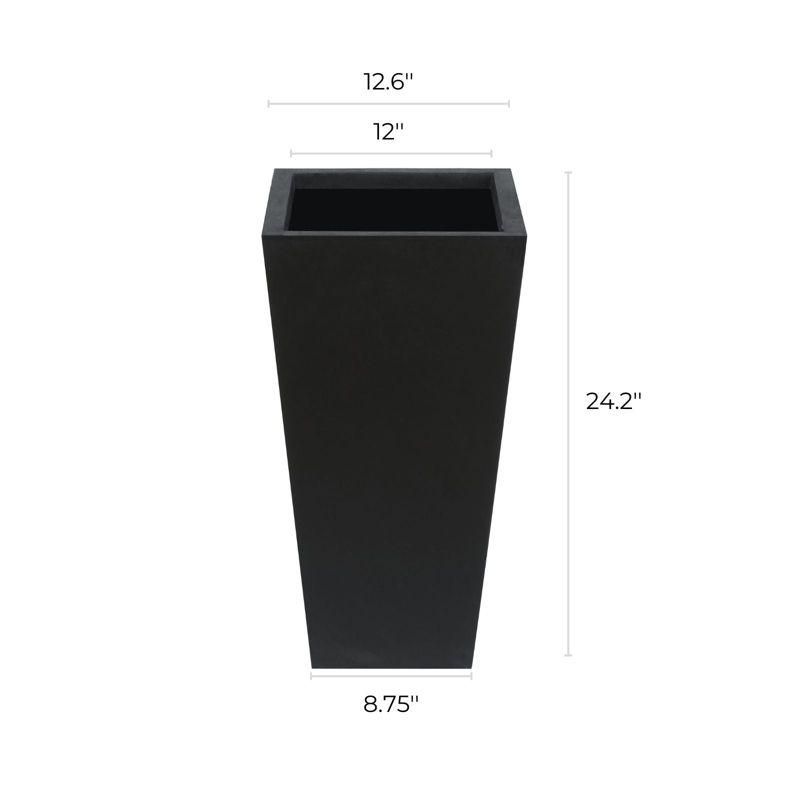 LuxenHome Square Tapered 24.2" Tall Planter Brown