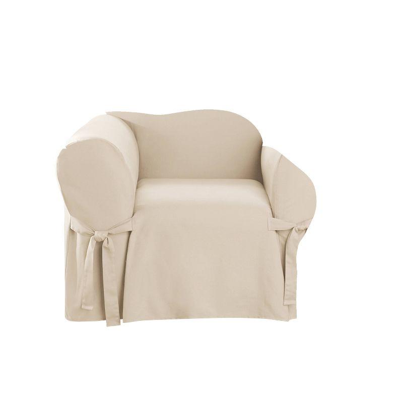 Natural Cotton Duck Wingback Chair Slipcover