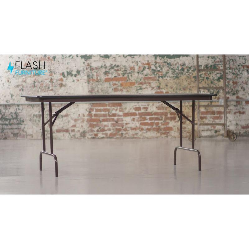 Wofford 24" x 48" Rectangular Mahogany Melamine Laminate Folding Banquet Table