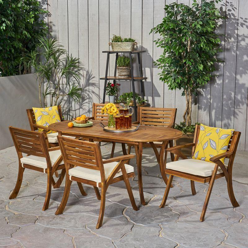 Rosecliff Heights Jon 7 Piece Dining Set with Cushions