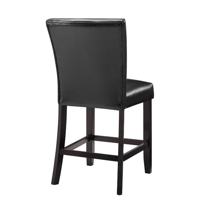 26" Set of 2 Carrara Counter Height Barstools Black - Steve Silver Co.: Upholstered, Rubberwood Frame, Floor Protectors