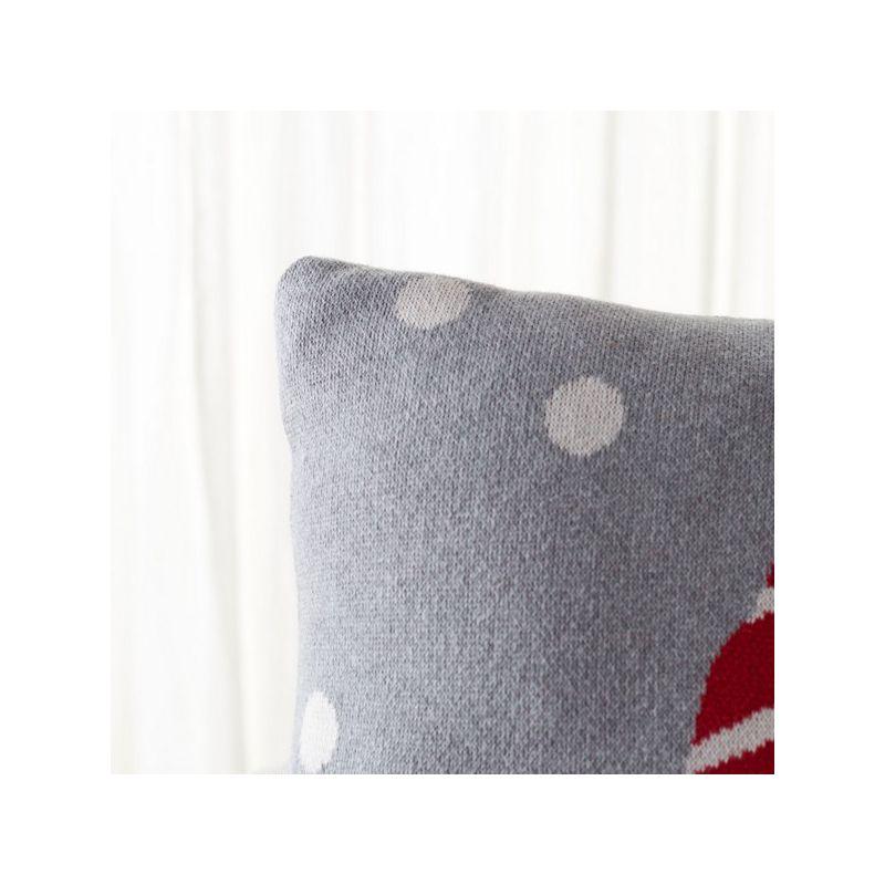 Peppermint Elf Pillow - Grey/Red - Safavieh