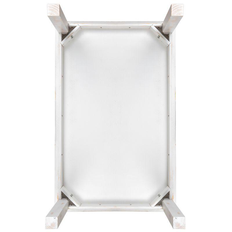 Flash Furniture HERCULES Series 46" x 30" Rectangular Antique Rustic White Solid Pine Farm Dining Table