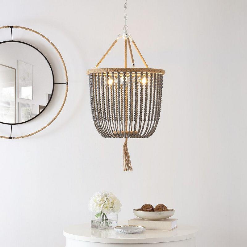 Angie Beads Pendant Lamp - LIT4476 - Grey - Safavieh