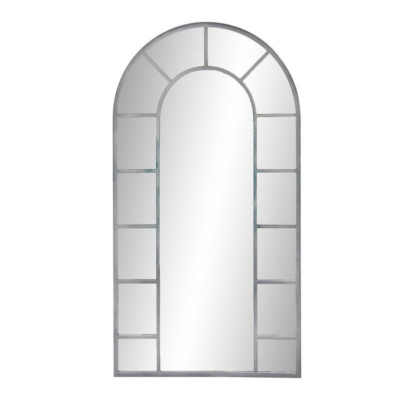 Metal Window Inspired Wall Mirror with Arched Top - Olivia & May