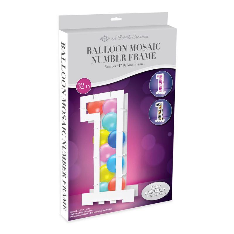 Beistle Balloon Mosaic Number  1  Frame, 32" x 18", (1/Box) White