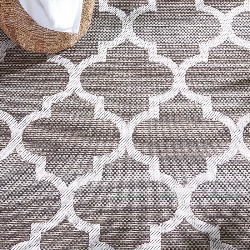 Havana Light Brown and Ivory Geometric Runner Rug