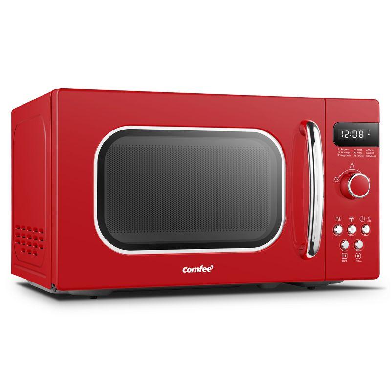 Comfee Retro 0.7-cu ft 700-Watt Countertop Microwave (Red)