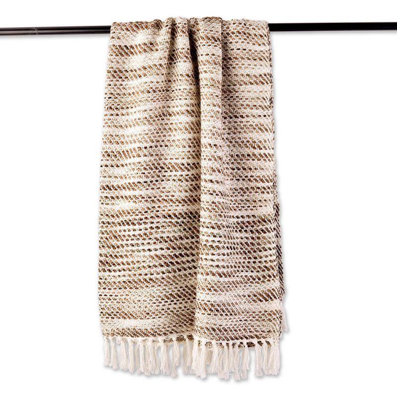 Chic 50"x60" Cotton Throw with Decorative Fringe - Reversible Design