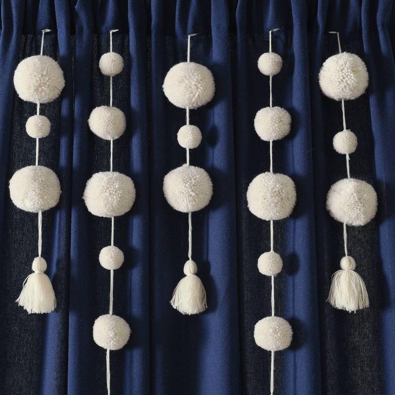 Lush Decor Tassel Window Solid Cotton Blend Semi-Sheer Rod Pocket Single Curtain Panel