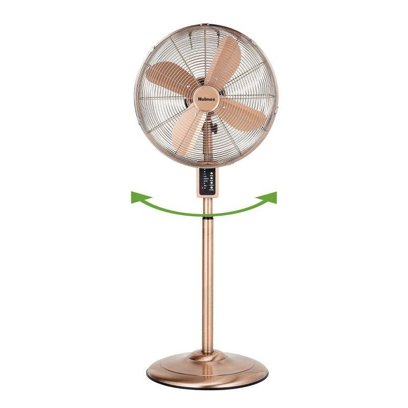 Holmes 16" Digital Oscillating 3-Speed Metal Stand Fan with Remote Control Copper