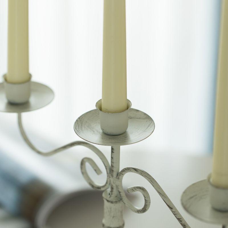 Fabulaxe Antique 12" Distressed 3 Arm Metal Candelabra for Dining Room, Entryway, Kitchen and Vanity