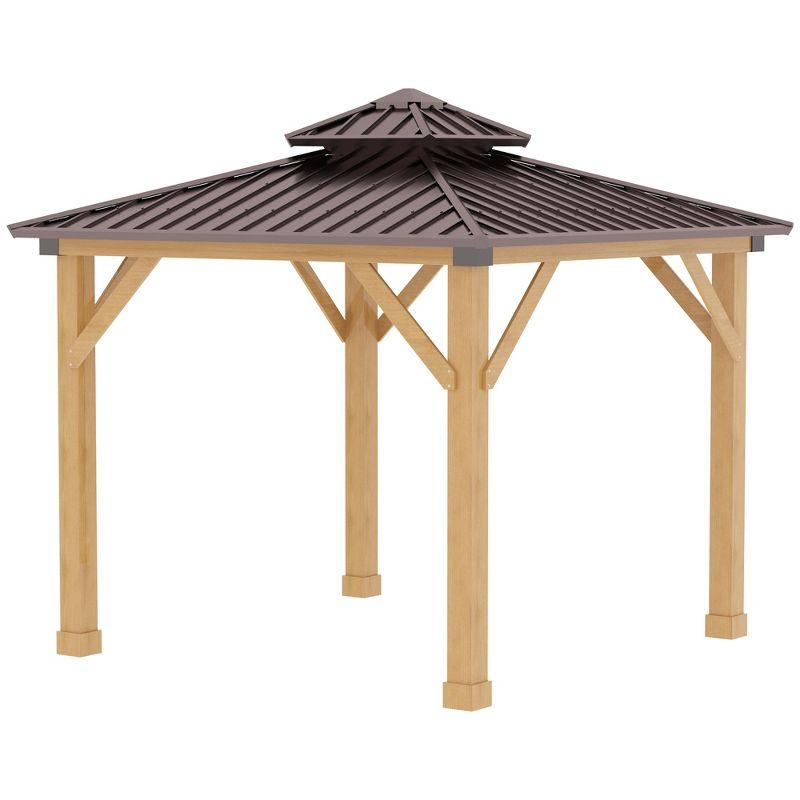 Hardtop Shelter 10 Ft. W x 10 Ft. D Solid Wood Patio Gazebo